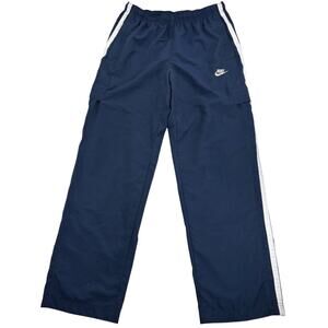 Vintage y2k Nike Track Windbreaker Blue Sweatpants Baggy White Lined Mens Medium